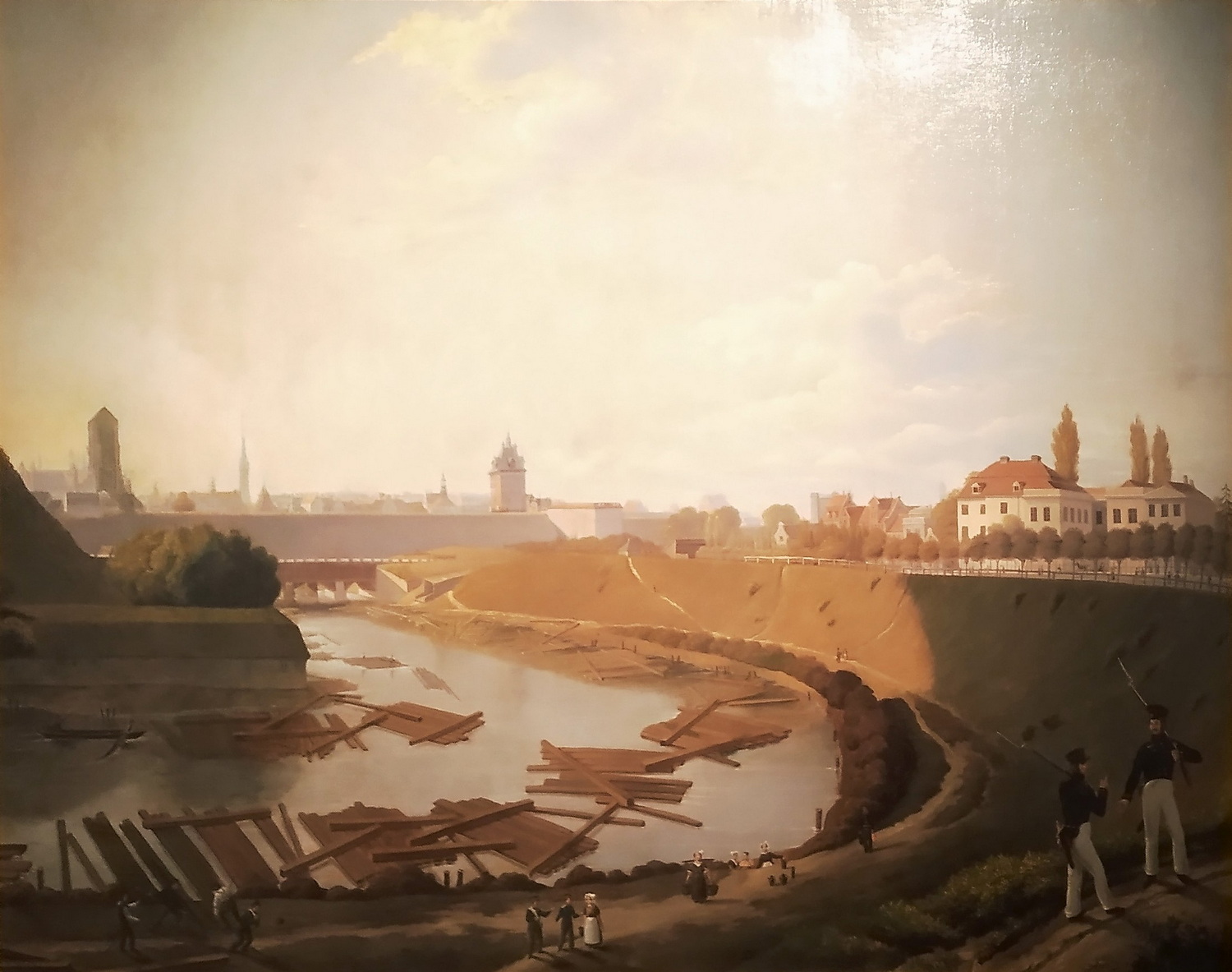 Vista di Danzica. Legname galleggiante nel fossato - Museo Nazionale di Danzica